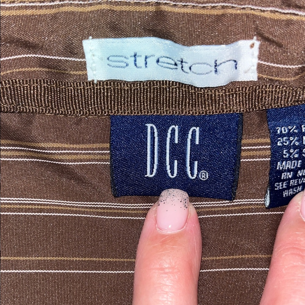 Elegant Brown Striped Button Down Shirt